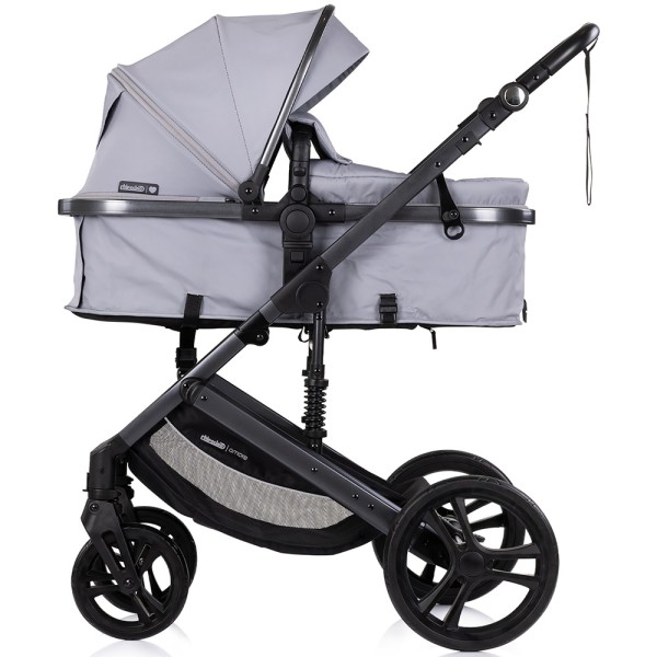 Cărucior 3 în 1 Chipolino Amore – Landou Reversibil + Scaun Auto, 0-36 luni, Culoare Platinum