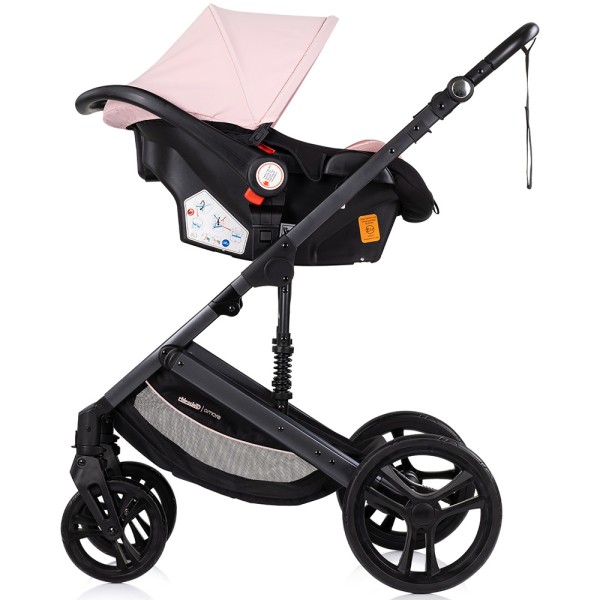Cărucior 3 în 1 Chipolino Amore – Landou Reversibil + Scaun Auto, 0-36 luni, Culoare powder pink
