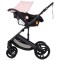 Cărucior 3 în 1 Chipolino Amore – Landou Reversibil + Scaun Auto, 0-36 luni, Culoare powder pink