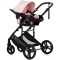 Cărucior 3 în 1 Chipolino Amore – Landou Reversibil + Scaun Auto, 0-36 luni, Culoare powder pink