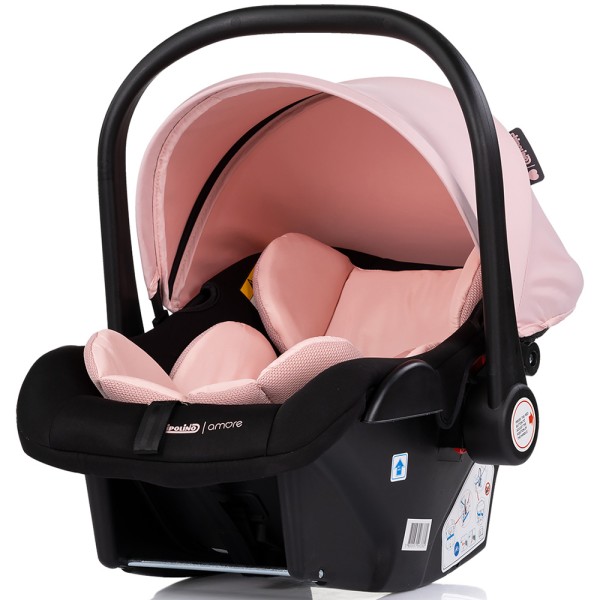 Cărucior 3 în 1 Chipolino Amore – Landou Reversibil + Scaun Auto, 0-36 luni, Culoare powder pink