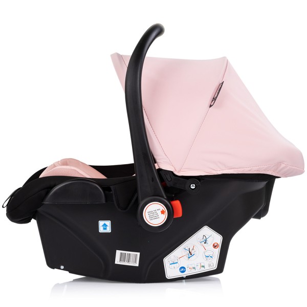 Cărucior 3 în 1 Chipolino Amore – Landou Reversibil + Scaun Auto, 0-36 luni, Culoare powder pink