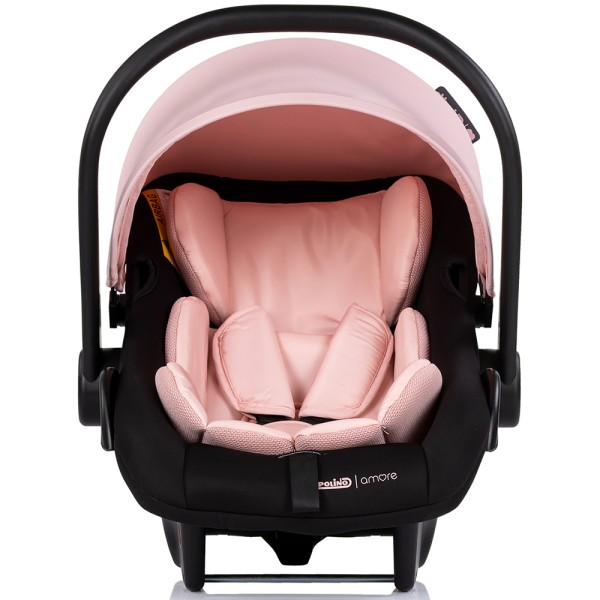 Cărucior 3 în 1 Chipolino Amore – Landou Reversibil + Scaun Auto, 0-36 luni, Culoare powder pink