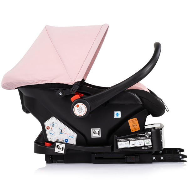 Cărucior 3 în 1 Chipolino Amore – Landou Reversibil + Scaun Auto, 0-36 luni, Culoare powder pink