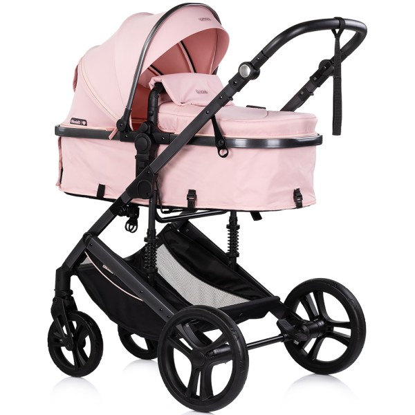 Cărucior 3 în 1 Chipolino Amore – Landou Reversibil + Scaun Auto, 0-36 luni, Culoare powder pink