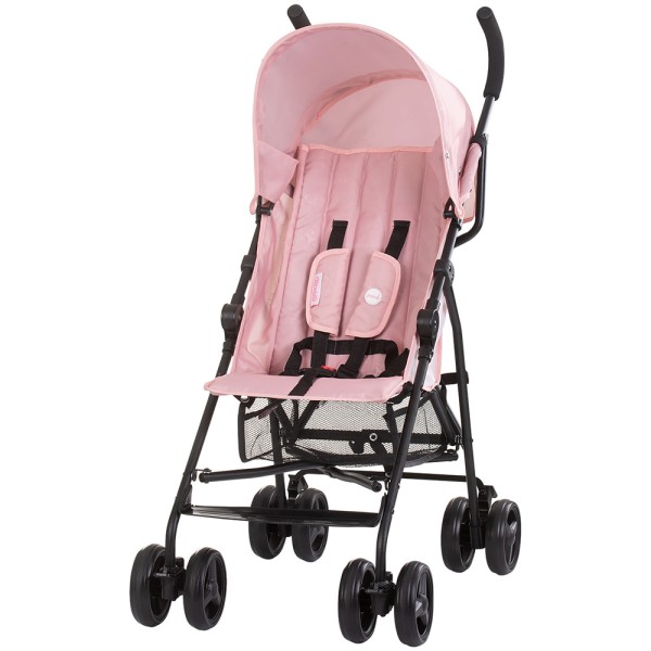 Cărucior sport Chipolino Point pink marshmallow, pliabil tip umbrelă, spătar reglabil, 6–36 luni  
