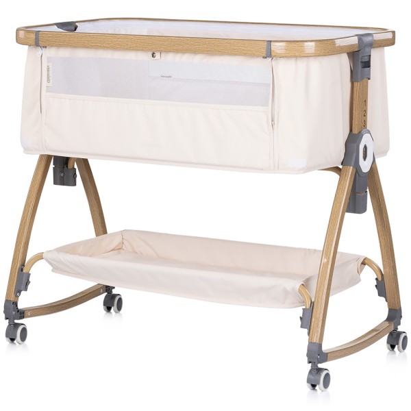 Patut co-sleeper Chipolino Charisma cu laterala culisanta cashmere wood