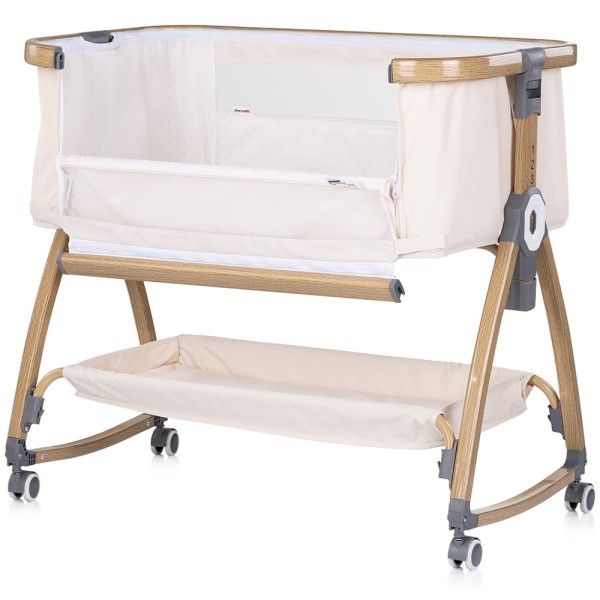 Patut co-sleeper Chipolino Charisma cu laterala culisanta cashmere wood