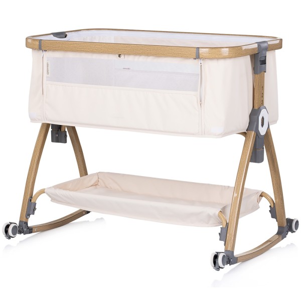 Patut co-sleeper Chipolino Charisma cu laterala culisanta cashmere wood