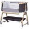 Patut co-sleeper Chipolino Charisma cu laterala culisanta charcoal wood