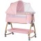 Patut co-sleeper Chipolino Charisma cu laterala culisanta powder pink wood