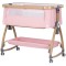 Patut co-sleeper Chipolino Charisma cu laterala culisanta powder pink wood