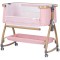 Patut co-sleeper Chipolino Charisma cu laterala culisanta powder pink wood