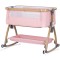 Patut co-sleeper Chipolino Charisma cu laterala culisanta powder pink wood