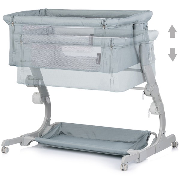 Patut co-sleeper Chipolino Eleganza cu laterala culisanta basil