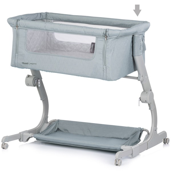 Patut co-sleeper Chipolino Eleganza cu laterala culisanta basil