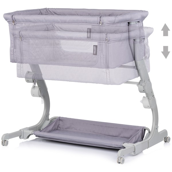 Patut co-sleeper Chipolino Eleganza cu laterala culisanta cloud