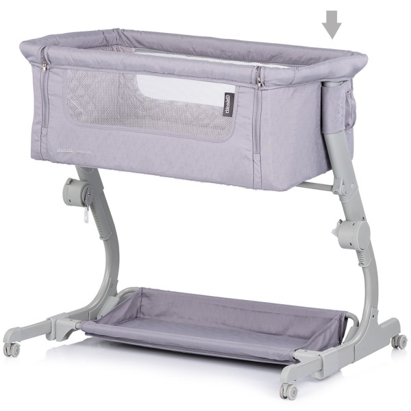 Patut co-sleeper Chipolino Eleganza cu laterala culisanta cloud