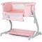 Patut co-sleeper Chipolino Eleganza cu laterala culisanta pink marshmallow
