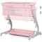 Patut co-sleeper Chipolino Eleganza cu laterala culisanta pink marshmallow