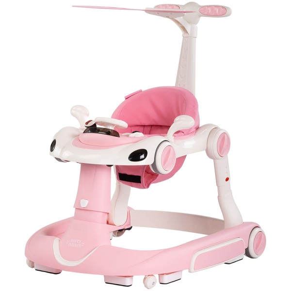 Premergător Chipolino Happy Walker 5 în 1 pink cu balansoar, centru activități și maner parental