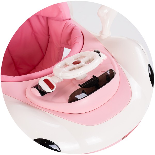Premergător Chipolino Happy Walker 5 în 1 pink cu balansoar, centru activități și maner parental