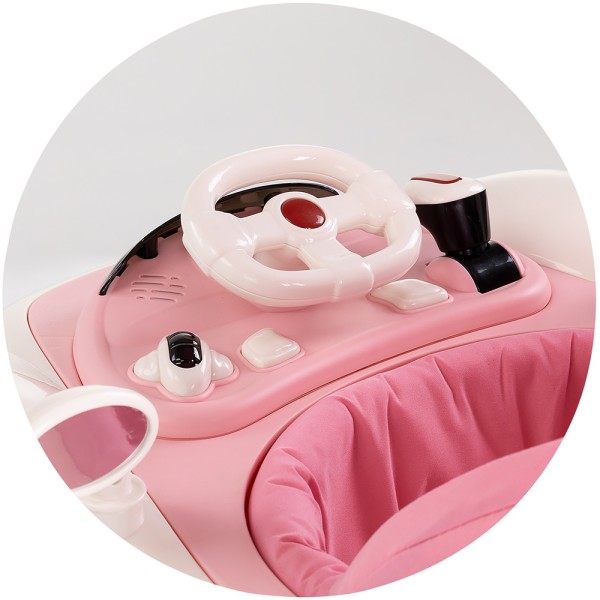 Premergător Chipolino Happy Walker 5 în 1 pink cu balansoar, centru activități și maner parental