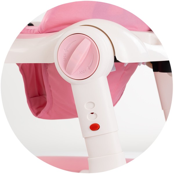 Premergător Chipolino Happy Walker 5 în 1 pink cu balansoar, centru activități și maner parental