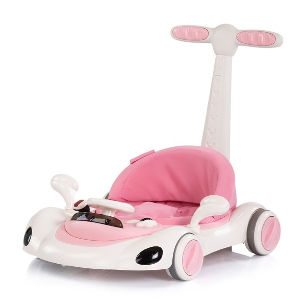 Premergător Chipolino Happy Walker 5 în 1 pink cu balansoar, centru activități și maner parental