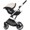 Cărucior 3 in 1 Chipolino Aurora, 0-4 ani, 22 kg, landou, parte sport reversibila, scaun auto i Size, pliabil culoare cashmere