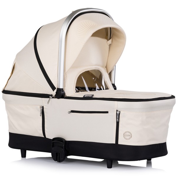Cărucior 3 in 1 Chipolino Aurora, 0-4 ani, 22 kg, landou, parte sport reversibila, scaun auto i Size, pliabil culoare cashmere