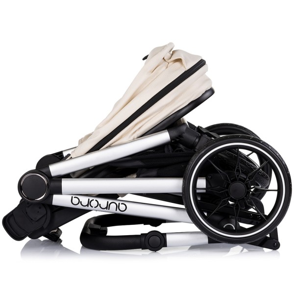 Cărucior 3 in 1 Chipolino Aurora, 0-4 ani, 22 kg, landou, parte sport reversibila, scaun auto i Size, pliabil culoare cashmere