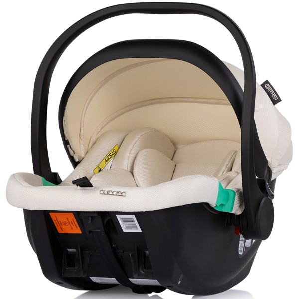Cărucior 3 in 1 Chipolino Aurora, 0-4 ani, 22 kg, landou, parte sport reversibila, scaun auto i Size, pliabil culoare cashmere