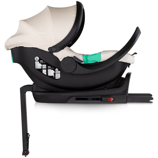 Cărucior 3 in 1 Chipolino Aurora, 0-4 ani, 22 kg, landou, parte sport reversibila, scaun auto i Size, pliabil culoare cashmere