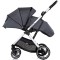 Cărucior 3 in 1 Chipolino Aurora, 0-4 ani, 22 kg, landou, parte sport reversibila, scaun auto i Size, pliabil culoare charcoal