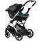 Cărucior 3 in 1 Chipolino Aurora, 0-4 ani, 22 kg, landou, parte sport reversibila, scaun auto i Size, pliabil culoare charcoal