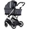 Cărucior 3 in 1 Chipolino Aurora, 0-4 ani, 22 kg, landou, parte sport reversibila, scaun auto i Size, pliabil culoare charcoal