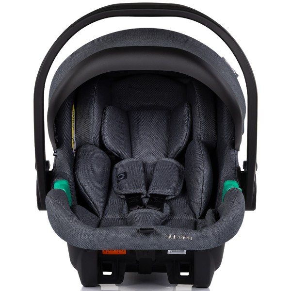 Cărucior 3 in 1 Chipolino Aurora, 0-4 ani, 22 kg, landou, parte sport reversibila, scaun auto i Size, pliabil culoare charcoal