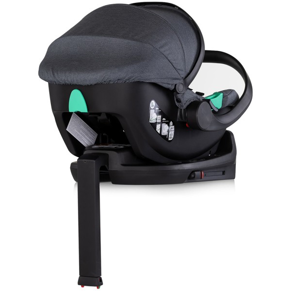 Cărucior 3 in 1 Chipolino Aurora, 0-4 ani, 22 kg, landou, parte sport reversibila, scaun auto i Size, pliabil culoare charcoal