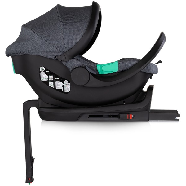 Cărucior 3 in 1 Chipolino Aurora, 0-4 ani, 22 kg, landou, parte sport reversibila, scaun auto i Size, pliabil culoare charcoal