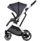 Cărucior 3 in 1 Chipolino Aurora, 0-4 ani, 22 kg, landou, parte sport reversibila, scaun auto i Size, pliabil culoare charcoal