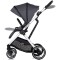 Cărucior 3 in 1 Chipolino Aurora, 0-4 ani, 22 kg, landou, parte sport reversibila, scaun auto i Size, pliabil culoare charcoal