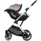 Cărucior 3 in 1 Chipolino Aurora, 0-4 ani, 22 kg, landou, parte sport reversibila, scaun auto i Size, pliabil culoare latte
