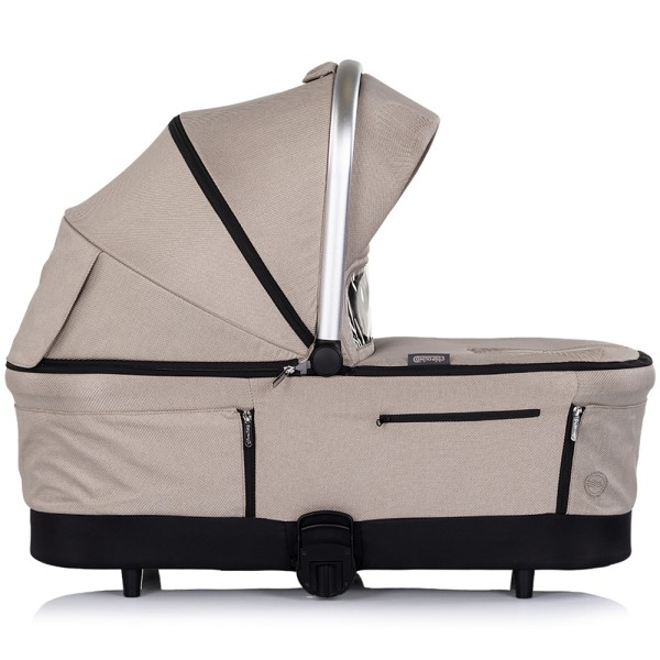 Cărucior 3 in 1 Chipolino Aurora, 0-4 ani, 22 kg, landou, parte sport reversibila, scaun auto i Size, pliabil culoare latte