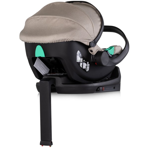 Cărucior 3 in 1 Chipolino Aurora, 0-4 ani, 22 kg, landou, parte sport reversibila, scaun auto i Size, pliabil culoare latte