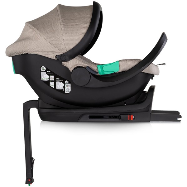 Cărucior 3 in 1 Chipolino Aurora, 0-4 ani, 22 kg, landou, parte sport reversibila, scaun auto i Size, pliabil culoare latte