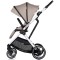 Cărucior 3 in 1 Chipolino Aurora, 0-4 ani, 22 kg, landou, parte sport reversibila, scaun auto i Size, pliabil culoare latte