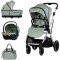Cărucior 3 in 1 Chipolino Aurora, 0-4 ani, 22 kg, landou, parte sport reversibila, scaun auto i Size, pliabil culoare matcha