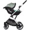Cărucior 3 in 1 Chipolino Aurora, 0-4 ani, 22 kg, landou, parte sport reversibila, scaun auto i Size, pliabil culoare matcha