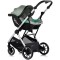Cărucior 3 in 1 Chipolino Aurora, 0-4 ani, 22 kg, landou, parte sport reversibila, scaun auto i Size, pliabil culoare matcha